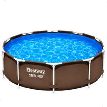 Piscina Estrutural Circular Redonda Bestway Steel Pro 4678 Litros Grande Reforçada Original Montagem Rápida Sem Ferramentas Piscina Estrutural Circular Redonda Bestway Steel Pro 4678 Litros Grande Reforçada Original Montagem Rápida Sem Ferramentas