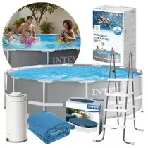 Piscina Estrutural Prism 8.592 Litros Bomba Escada Capa e Forro Filtro 110v