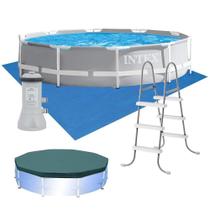 Piscina Estrutural Prism Litros Bomba Escada Capa E Forro Filtro 110v