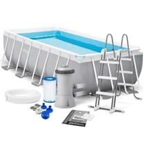 Piscina Estrutural Retangular 10.874 Litros Completa - Intex Piscina Estrutural Retangular 10.874 Litros Completa - Intex
