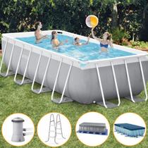 Piscina Estrutural Retangular 10.874 Litros Completa - Intex