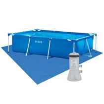 Piscina Estrutural Retangular 2.282 Litros com Filtro e Forro Intex