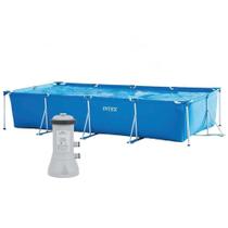 Piscina Estrutural Retangular Litros Com Filtro 110v Intex
