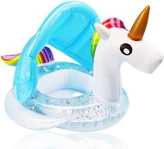 Piscina Float TURNMEON Unicorn com dossel por 1-3 anos Piscina Float TURNMEON Unicorn com dossel por 1-3 anos