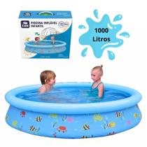 Piscina Infantil 1000 L Inflavel Estampada com Peixes Colorido Diametro 1,68 M Bel