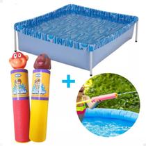 Piscina Infantil 400 Litros Mor + 2 Lança Agua Bichinhos