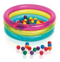 Piscina Infántil 68l Inflável Colorida Rainbow 50 Bolinhas - Intex