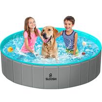 Piscina infantil dobrável Sloosh para cães cinza 160x30 cm