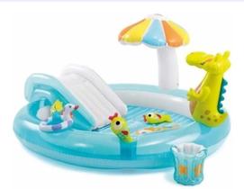 Piscina Infantil Escorredor Playground Intex Jacaré