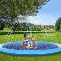 Piscina Infantil Esteira C/ Chafariz Jato D'Água PVC Reforçado 170cm Circular P/ Crianças e Animais