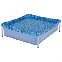 Piscina Infantil Estruturada Quadrada PVC 3 modelos de Litragem Azul MOR Piscina:1000 Litros