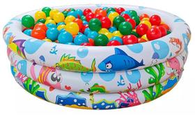 Piscina Infantil Inflável 100 Litros Colorida + 50 Bolinhas - WELLMIX