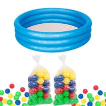 Piscina Infantil Inflável 101 Litros Play 3 Anéis Bestway + 2x Bolinhas plásticas