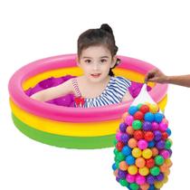 Piscina Infantil Inflável 140L Colorida 3 Anéis + 100 Bolinhas