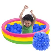 Piscina Infantil Inflável 140L Colorida 3 Anéis+ 50 Bolinhas