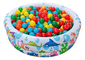 Piscina Infantil Inflável 180 Litros Colorida + 50 Bolinhas Piscina Infantil Inflável 180 Litros Colorida + 50 Bolinhas