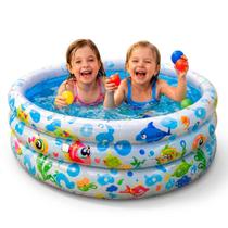 Piscina Infantil Inflável 180 Litros Redonda Colorida Banheira Bebê Criança Verão Praia Quintal Piscina Infantil Inflável 180 Litros Redonda Colorida Banheira Bebê Criança Verão Praia Quintal
