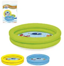 Piscina infantil inflável 2 anéis 28 litros fundo estampado