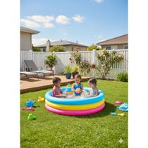 Piscina Infantil Inflável 3 Anéis 88L em PVC Fácil de Montar e Guardar Diversão Garantida Piscina Infantil Inflável 3 Anéis 88L em PVC Fácil de Montar e Guardar Diversão Garantida