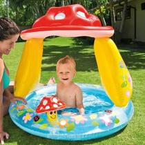 Piscina Infantil inflável Cogumelo Divertido 45L Com Cobertura Intex