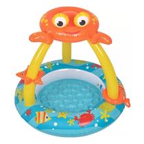 Piscina infantil inflável com cobertura para criança e bebê caranguejo 50 litros