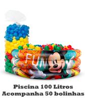 Piscina Infantil Inflável Mickey 100 litros + 50 Bolinhas - Brinquedos de Montar