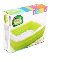 Piscina Infantil Inflável Quadrada - Verde E Branca - 57 L - Intex