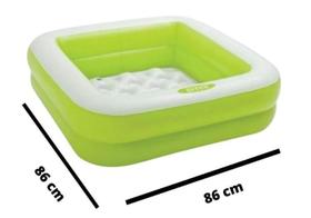 Piscina Infantil Inflável quadrada - Verde E Branca - 57 Litros Intex