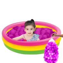 Piscina Infantil Inflável Redonda 140L Colorida 3 Anéis + 100 Bolinhas Piscina Infantil Inflável Redonda 140L Colorida 3 Anéis + 100 Bolinhas