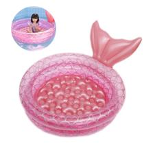 Piscina Infantil Inflável Redonda Bebê Menina Sereia 85L Rosa