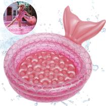 Piscina Infantil Inflável Redonda Bebê Menina Sereia 85L Rosa Piscina Infantil Inflável Redonda Bebê Menina Sereia 85L Rosa
