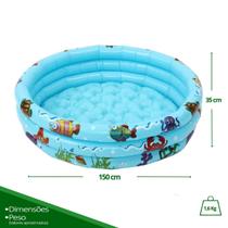 Piscina Infantil Inflável Redonda Grande Banheira 500L Azul