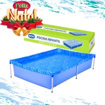 Piscina Infantil Mor Quadrada Azul C/ Estrutura Metálica PVC 400/1000/1500 LITROS