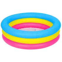 Piscina Infantil Para Bebês 3 Aneis Em PVC 88 Litros