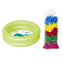 Piscina Infantil Para Criança Bebês 28 litros + 25 Bolinhas coloridas