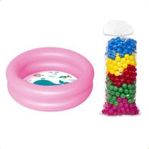 Piscina Infantil Para Criança Bebês 28 litros + 50 Bolinhas coloridas