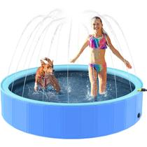 Piscina Infantil Redonda Esteira Com Chafariz Jato D'Água P/ Crianças e Pets Em PVC Resistente