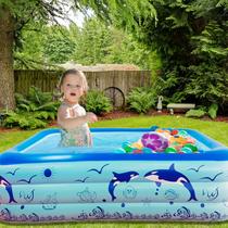 Piscina Infantil Retangular 300 Litros Para Crianças Bebês e Pets Em PVC Resistente