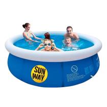 Piscina Inflável 1000 Litros Redonda Azul Pvc Verão Sun Way Resistente Confortável Diversão Família
