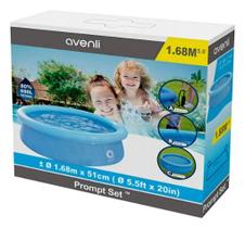 Piscina Inflável 1000l Redonda 168cm X 51cm Avenli 12014 Cor Azul