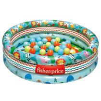 Piscina Inflável 2 em 1 Fisher Price 88L com 25 Bolinhas Fun