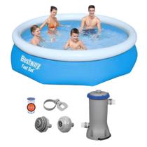 Piscina Inflável 3.800 Litros Fast Set Bestway 3,05m + Bomba Filtro 127V Piscina Inflável 3.800 Litros Fast Set Bestway 3,05m + Bomba Filtro 127V