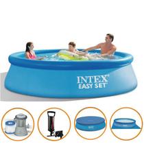 Piscina Inflavel 3.853L + Filtro + Capa + Bomba + Forro - Intex