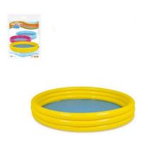 Piscina Inflável 3 Anéis 118 Litros 99cm x 23cm Amarela - Wellmix 7138