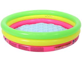 Piscina Inflável 3 Aneis Coloridos 62L