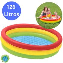 Piscina Inflável 3 Anéis Fundo Inflável 126 Litros 100x22cm - Wellmix Piscina Inflável 3 Anéis Fundo Inflável 126 Litros 100x22cm - Wellmix