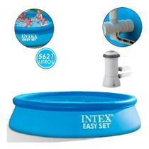 Piscina inflável 5621 litros easy set intex + filtro 110v