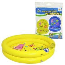 Piscina Inflavel Amarela Peixinhos Fundo do Mar 21 Litros - Dm Toys