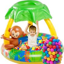 Piscina Inflável Coberta 53 Litros Praia Verão + 100 Bolinhas