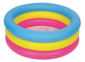 Piscina Inflável de Anéis Coloridos Redonda 66 Litros Dm toys